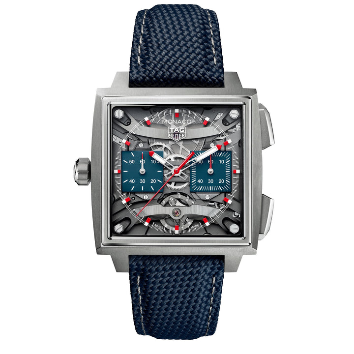TAG Heuer Monaco Evergraph Calibre TH80 Titanium Automatic Blue Dial Rubber Strap 40 mm