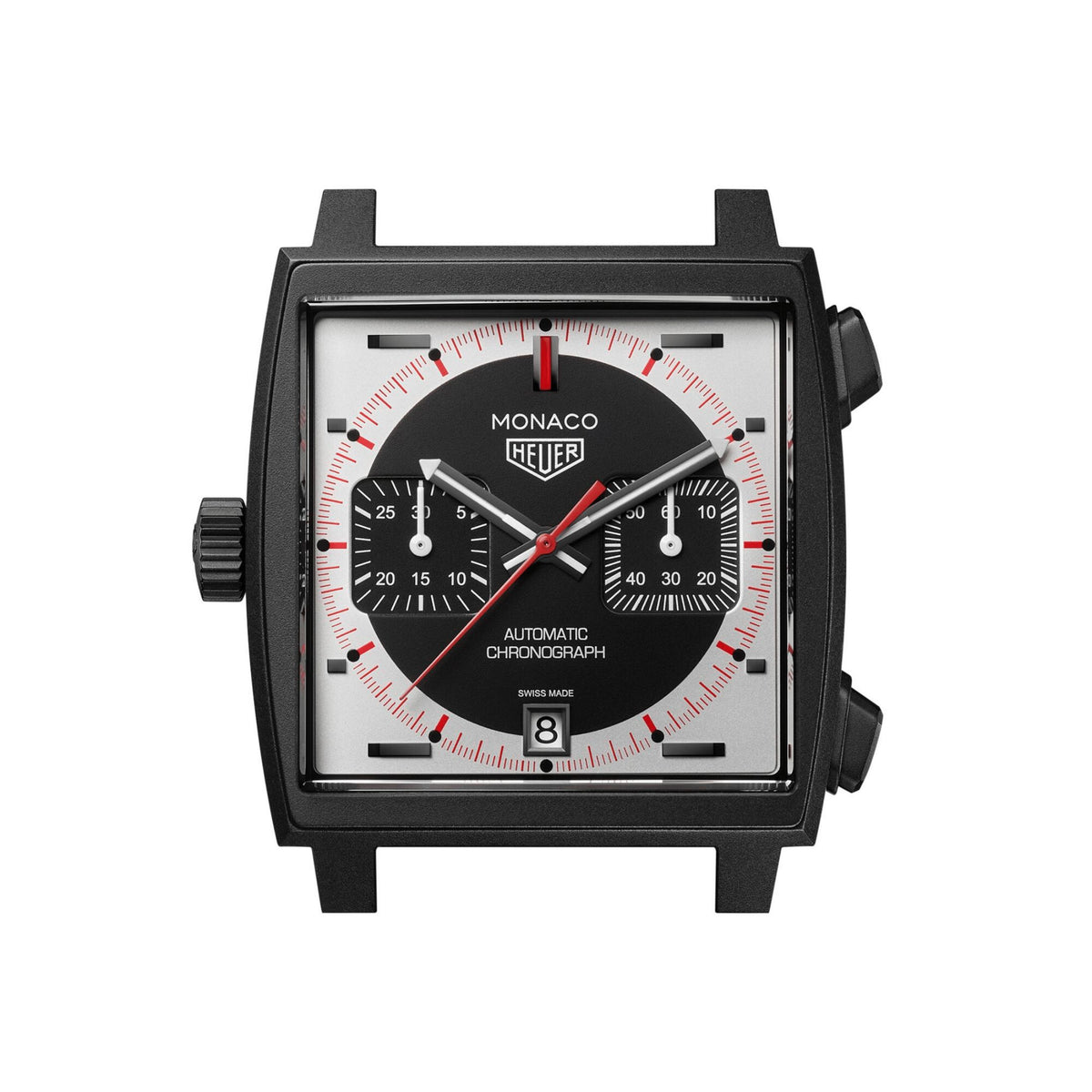 TAG Heuer Monaco Chronograph “Stopwatch” Calibre 11 Titanium Automatic Black Dial Leather Strap 39 mm