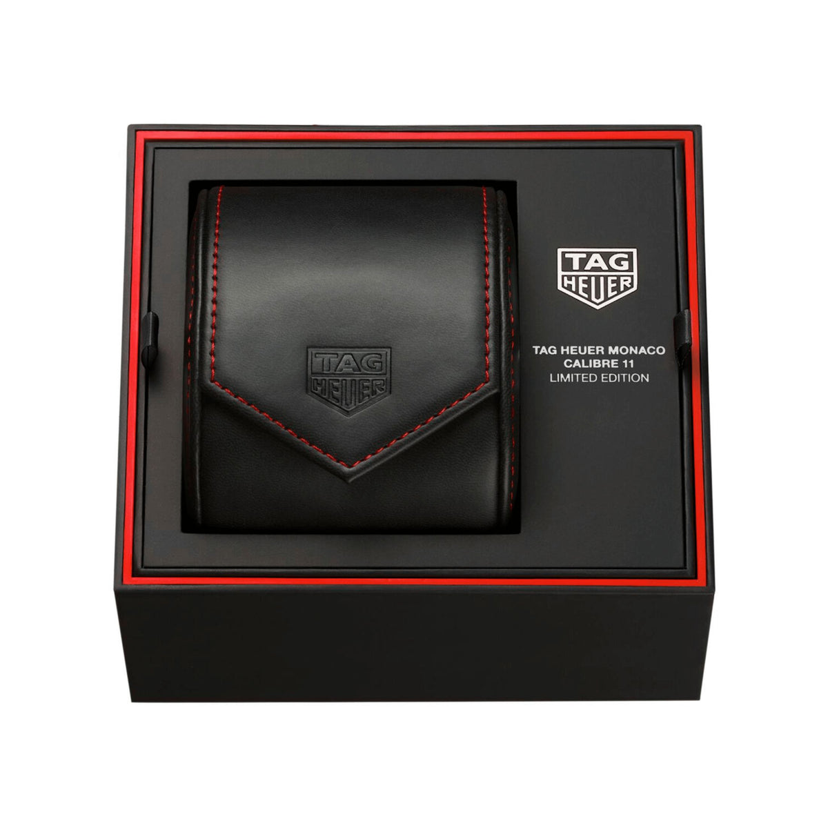 TAG Heuer Monaco Chronograph “Stopwatch” Calibre 11 Titanium Automatic Black Dial Leather Strap 39 mm
