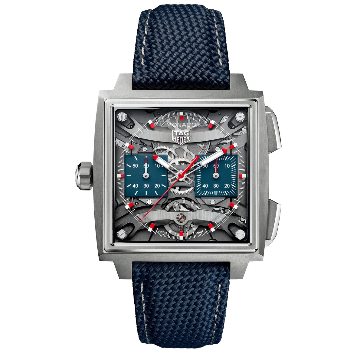 TAG Heuer Monaco Evergraph Calibre TH80 Titanium Automatic Blue Dial Rubber Strap 40 mm