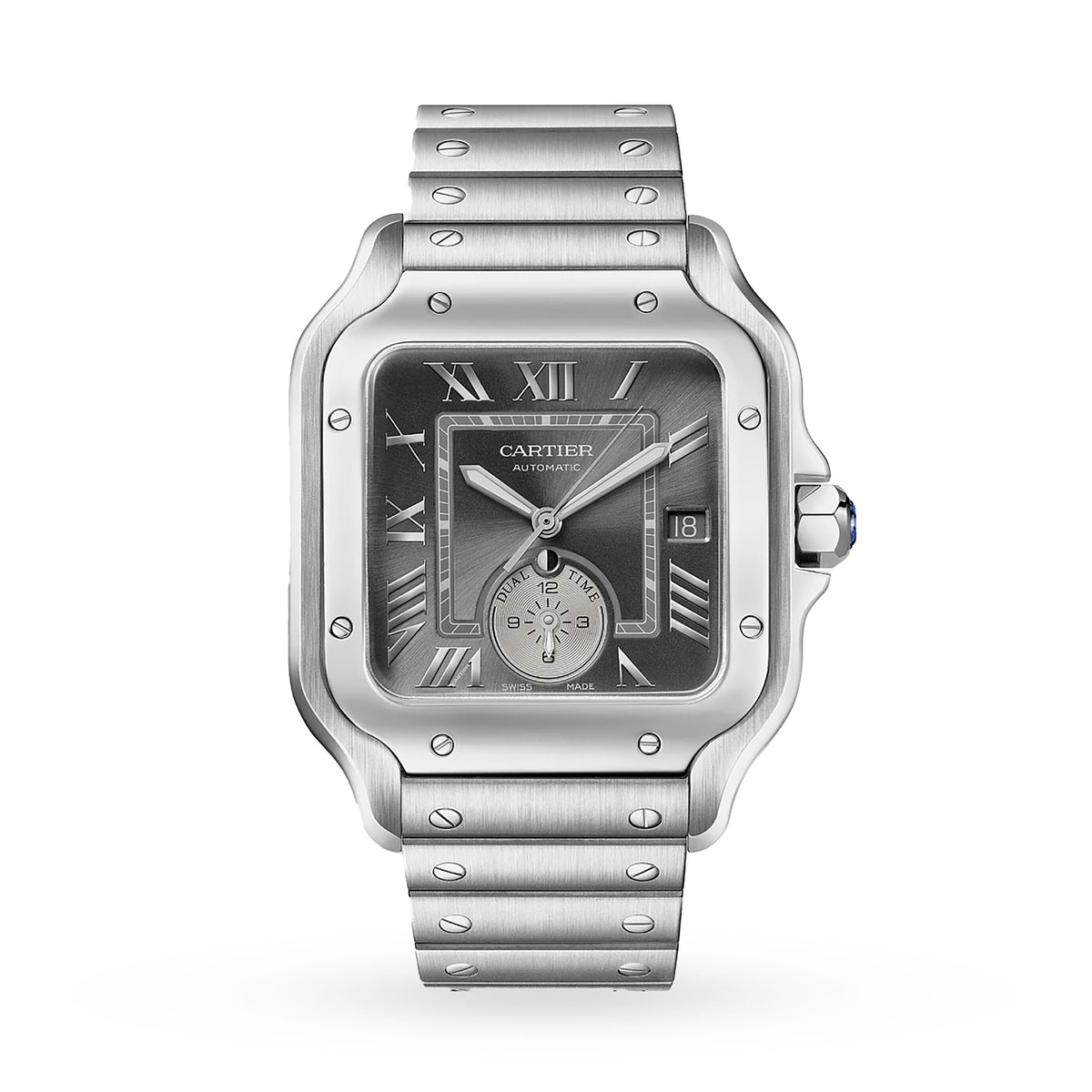 Cartier Santos De Cartier Watch, Large Model, Mechanical Movement With Automatic Winding, Steel WSSA0076