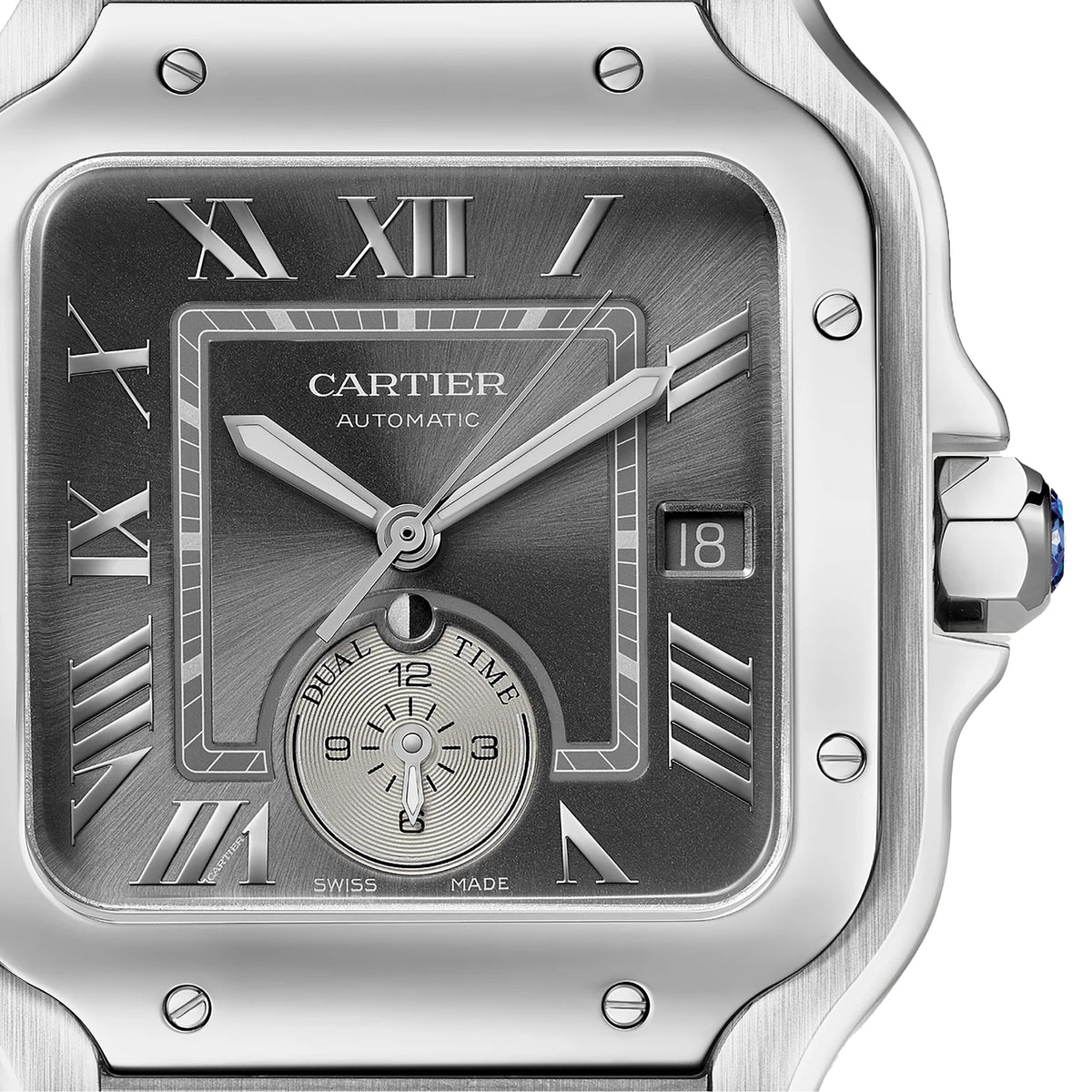 Cartier Santos De Cartier Watch, Large Model, Mechanical Movement With Automatic Winding, Steel WSSA0076