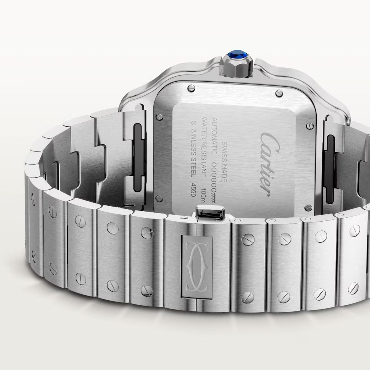 Cartier Santos De Cartier Watch, Large Model, Mechanical Movement With Automatic Winding, Steel WSSA0076