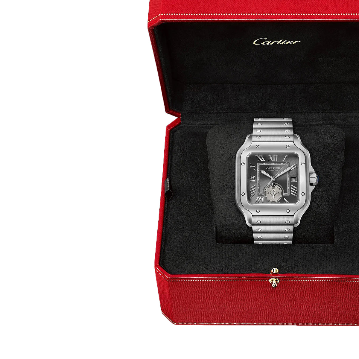 Cartier Santos De Cartier Watch, Large Model, Mechanical Movement With Automatic Winding, Steel WSSA0076