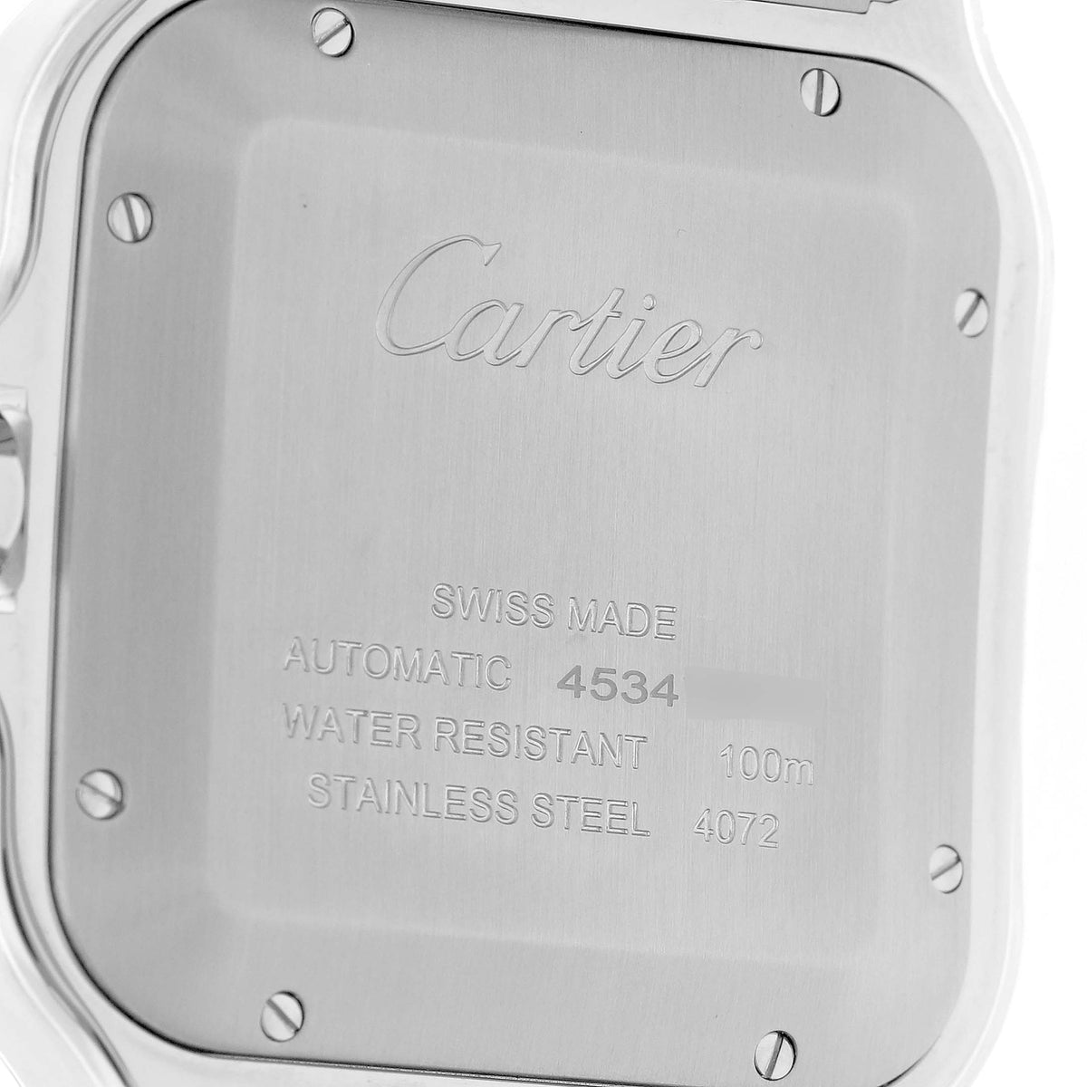 Cartier Santos De Cartier Watch, Large Model, Automatic Movement, Steel And Black ADLC WSSA0037