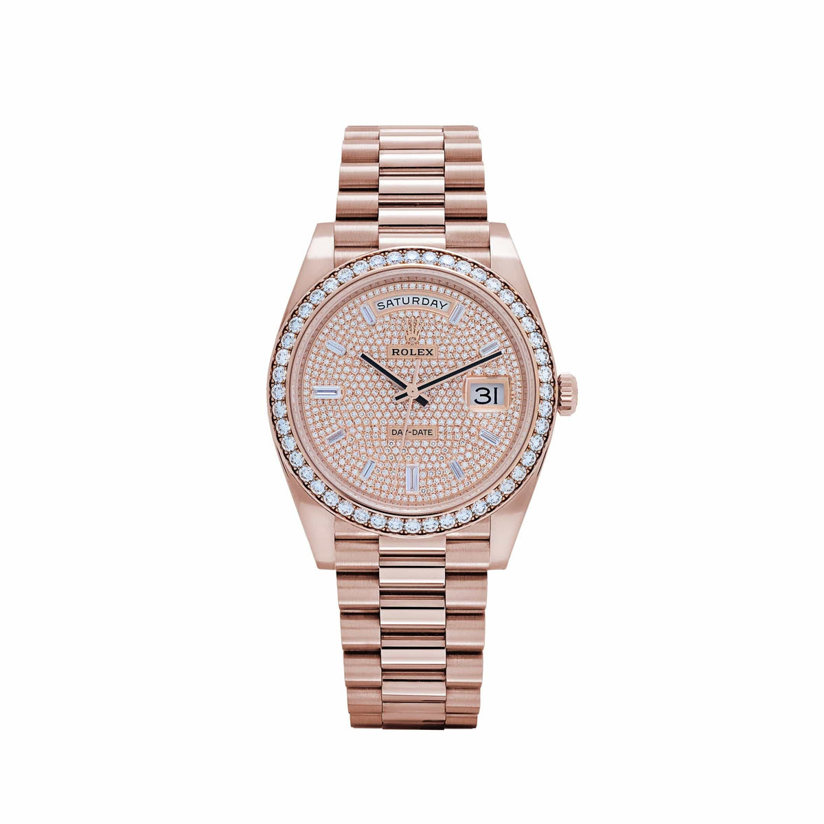 Rolex Day-Date 40 228345RBR Everose Gold Diamond-Paved Dial Diamond Bezel Automatic 40 mm