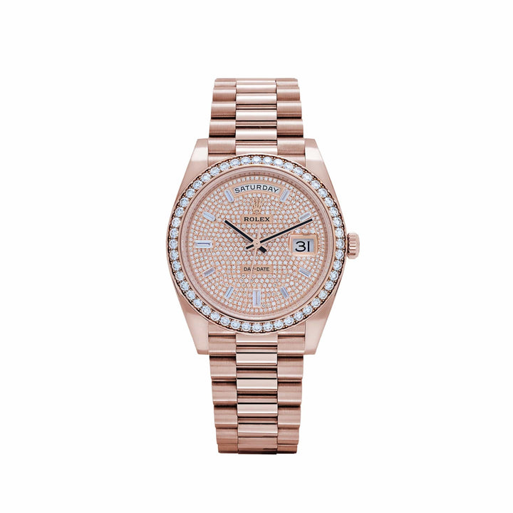 Rolex Day-Date 40 228345RBR Everose Gold Diamond-Paved Dial Diamond Bezel Automatic 40 mm