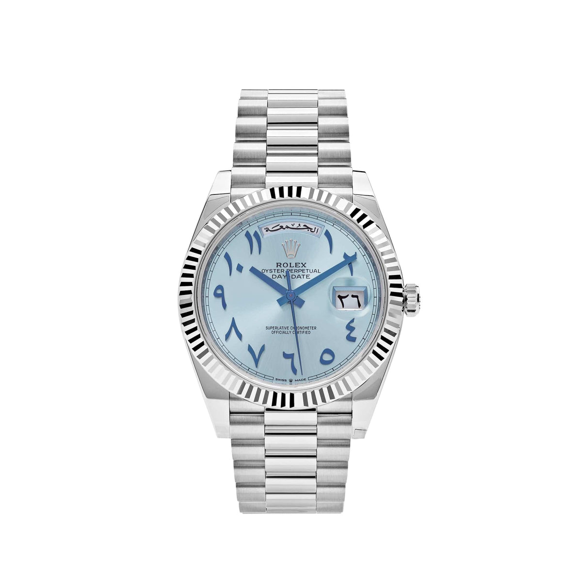 Rolex Day-Date 40 228236 Platinum Ice Blue Arabic Dial Automatic 40 mm