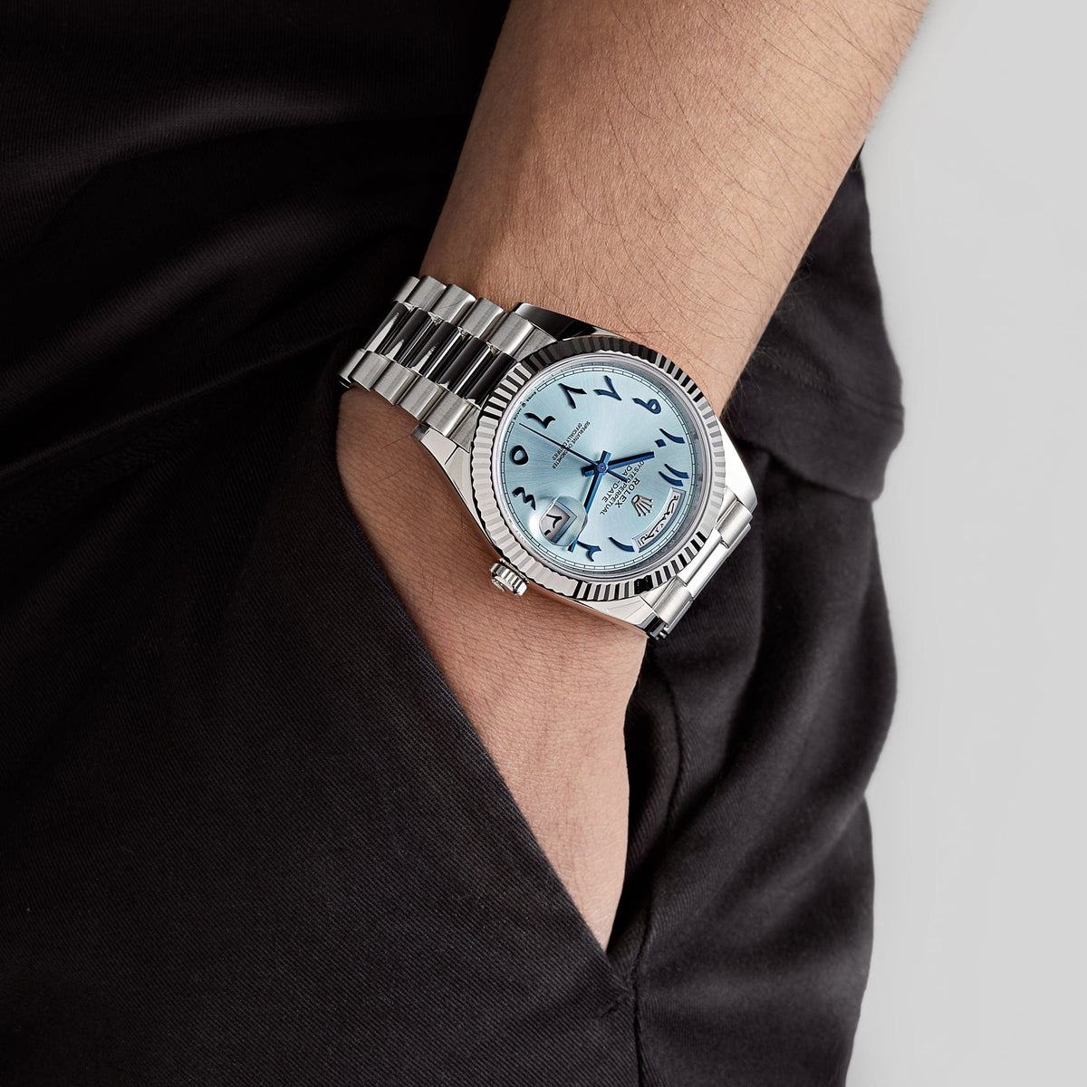 Rolex Day-Date 40 228236 Platinum Ice Blue Arabic Dial Automatic 40 mm