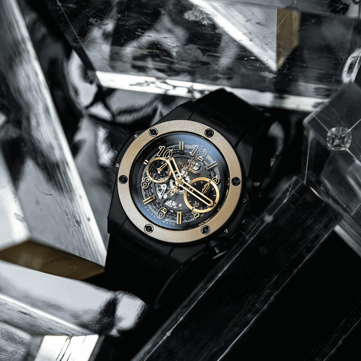 Hublot Big Bang Unico 45 Black Ceramic & Magic Gold Automatic 45 mm Full Set 2018
